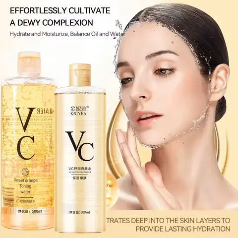 Vitamin C Toner Moisturizing and Refreshing Preventing Dry Skin Changing Hair Glossing Repairing Skin Non irritating 500ml