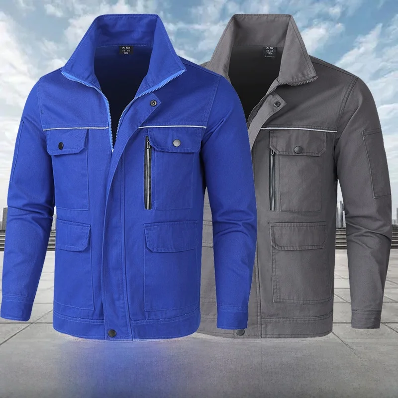 

Thiened Pure Cotton Work orm Set Men's Workwear Jaet W Anti-Scald Construction Site Labor Protection Sp...