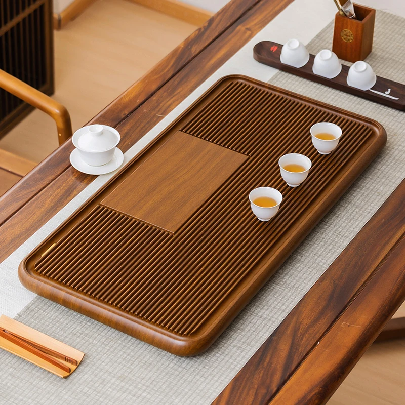

Tea tray solid wood household bakelite new dry brewing small tea table tray whole piece office kung fu tea set drainage