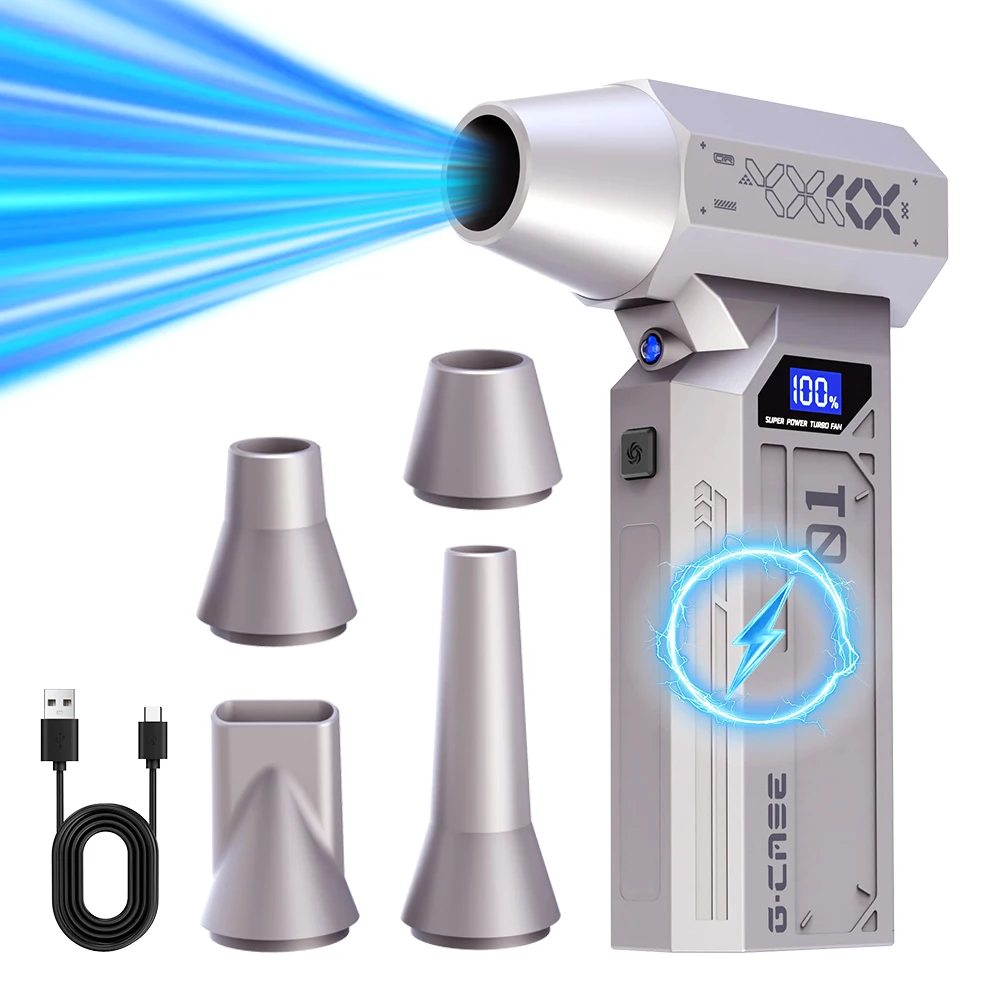 

MOBIDEA Electric Compressed Air Duster Rechargeable Mini Turbo Fan Cordless for Keyboard, PC, Car, Home & Outdoor Cleaning Dust