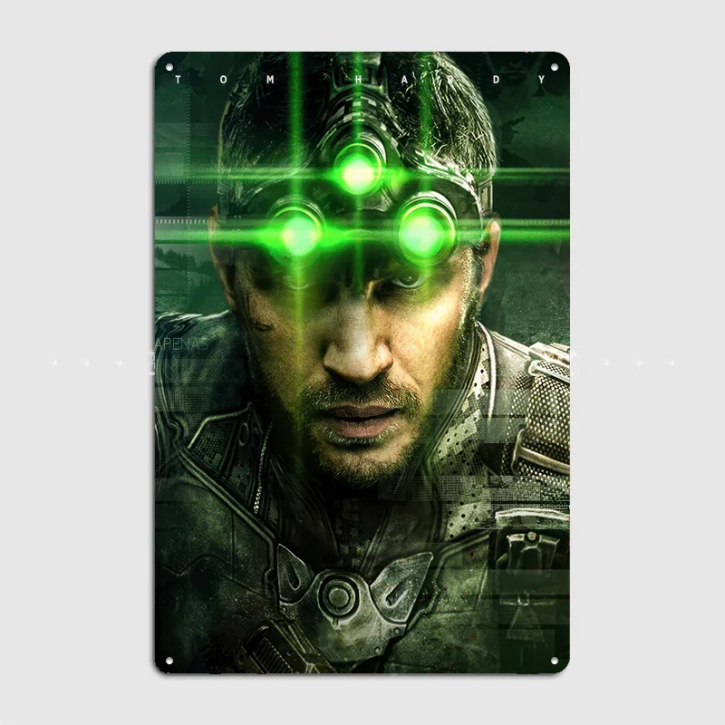 Tom Hardy as Sam Fisher Poster Metal Sign Life Wall Custom Bedroom Indoor Home Wall Decor Posters Room Decoration
