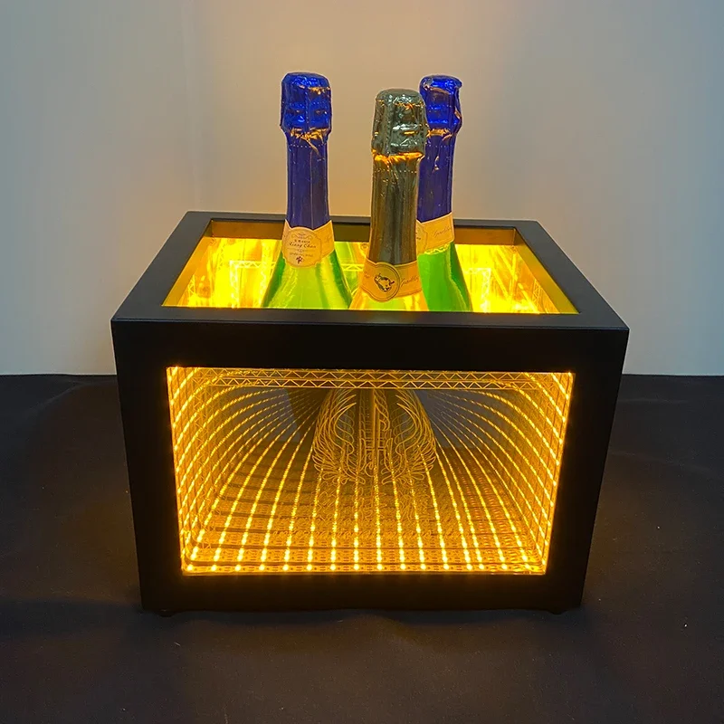 Bar glowing ice bucket champagne barrel acrylic LED ice cube bucket KTV glowing double decker 12 bottles 24 beer baskets