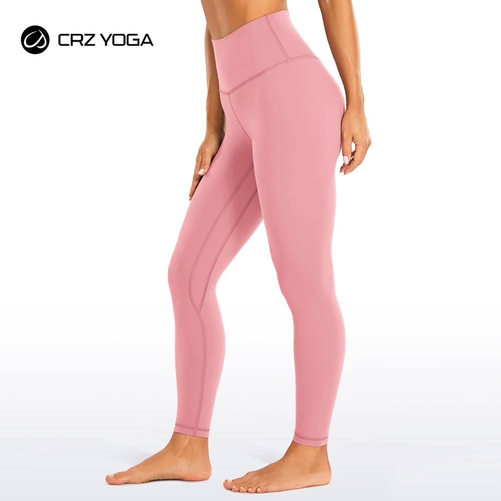 

CRZ YOGA Womens Brushed Naked Feeling Workout Leggings 25"- High Waisted Gym Compression Tummy Control Yoga Pants