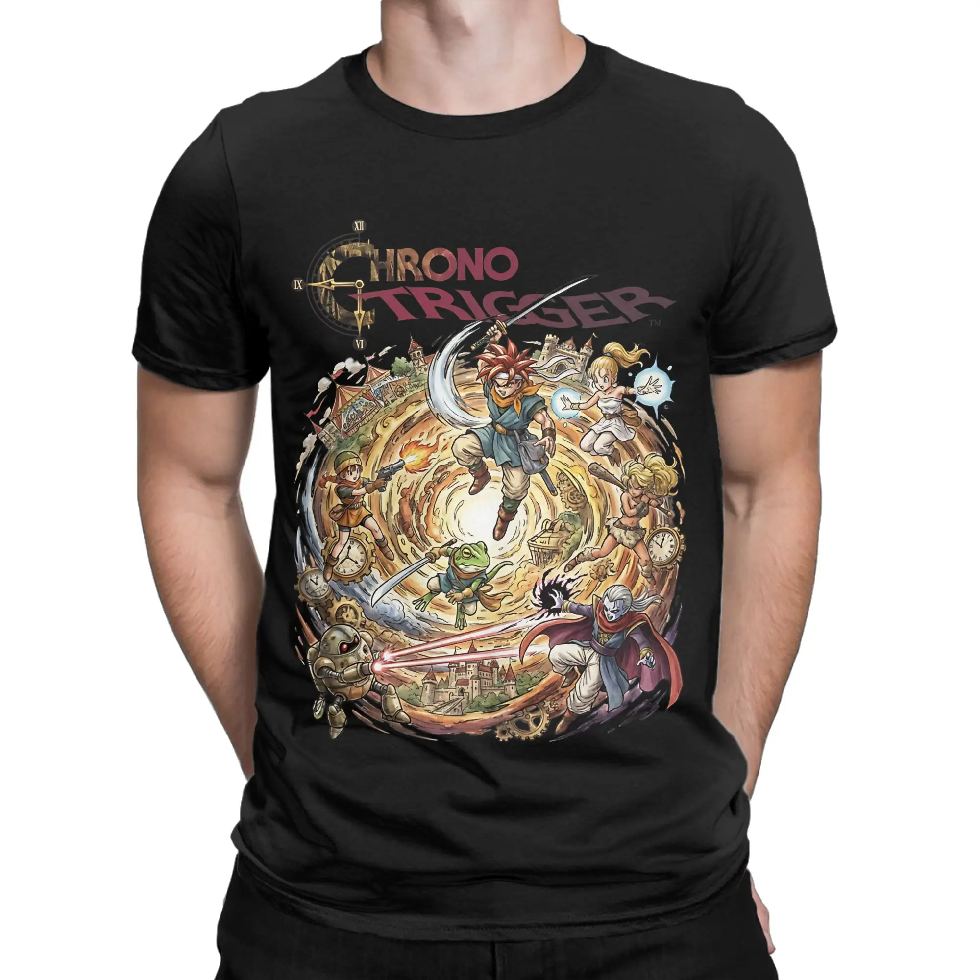 Chrono Trigger SNES Classic RPG Gaming Tribute Funny Graphic 100% Cotton T-Shirt Chrono Trigger Tops Tees For Men
