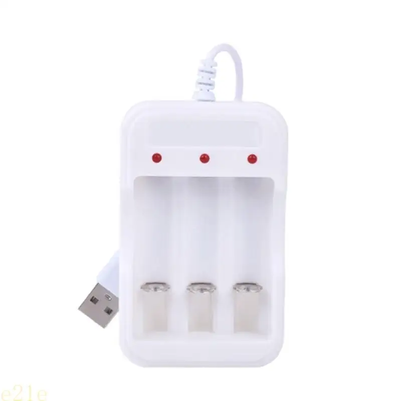 

E21E Convenient USB Holder 3-Slot for AA and 3A Batteries with Fast Charging