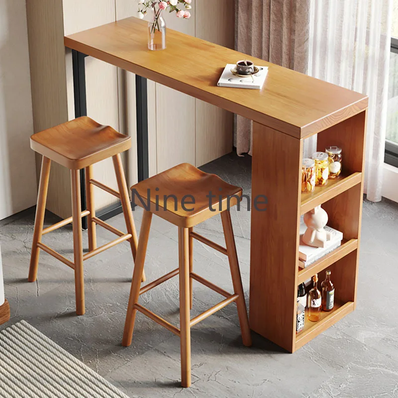 

Wooden Drawers Bar Tables Nordic Modern Minimalist Dining Bar Counter Tables Wall Countertop Muebles De Cocina Home Furniture