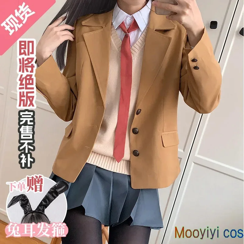 

New Mooyiyi cos Sakurajima Mai Cosplay costume Halloween Christmas Role Playing Party Comic School uniform bunny girl in stock