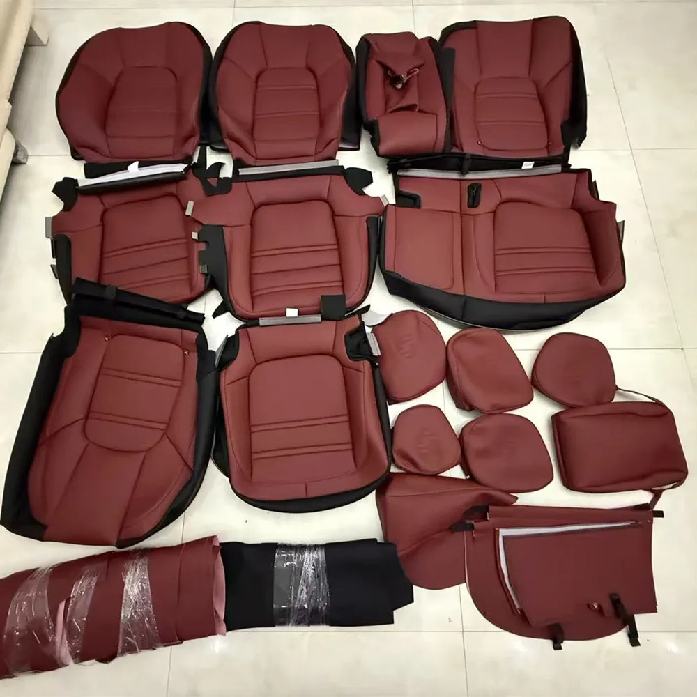 Full Set Luxury Leather Seat Cover Customized Colors Patterns and Logos for 957 958 9Y0 Panamera 970 971 Macan 911