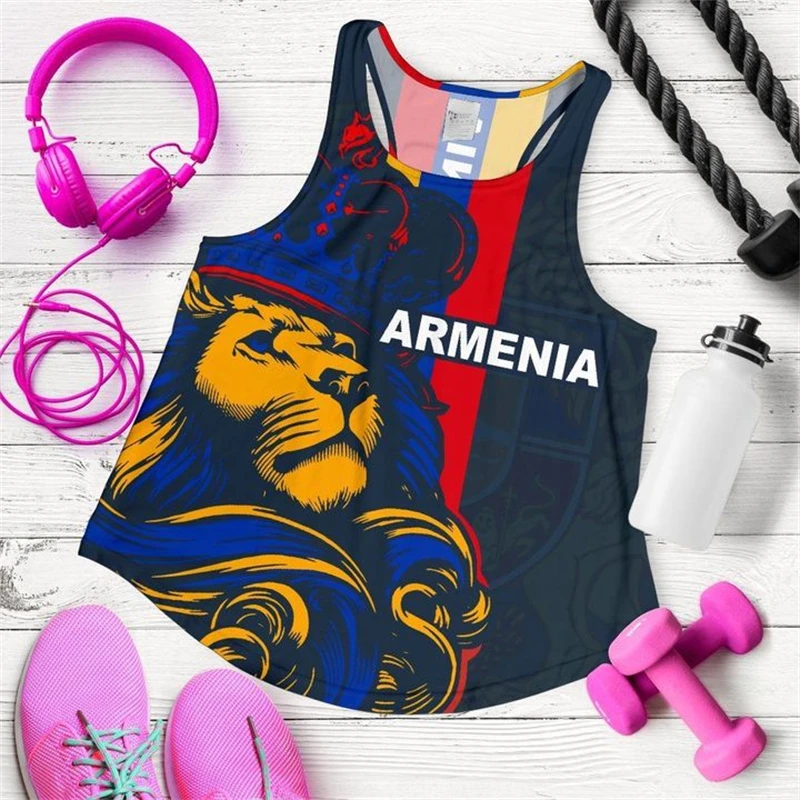 Armenia Flag Graphic Tank Top Mens Summer Sleeveless Vest Clothes Quick Dry Fitness T Shirts For Men Streetwear