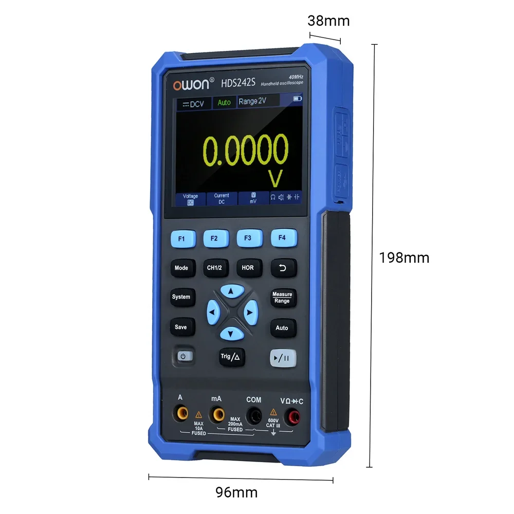 OWON HDS242/HDS242S /HDS272/HDS272S 2-CH Handheld Oscilloscope Multimeter Waveform Generator 40/70MHz 3-in-1 Multifunctional Tes