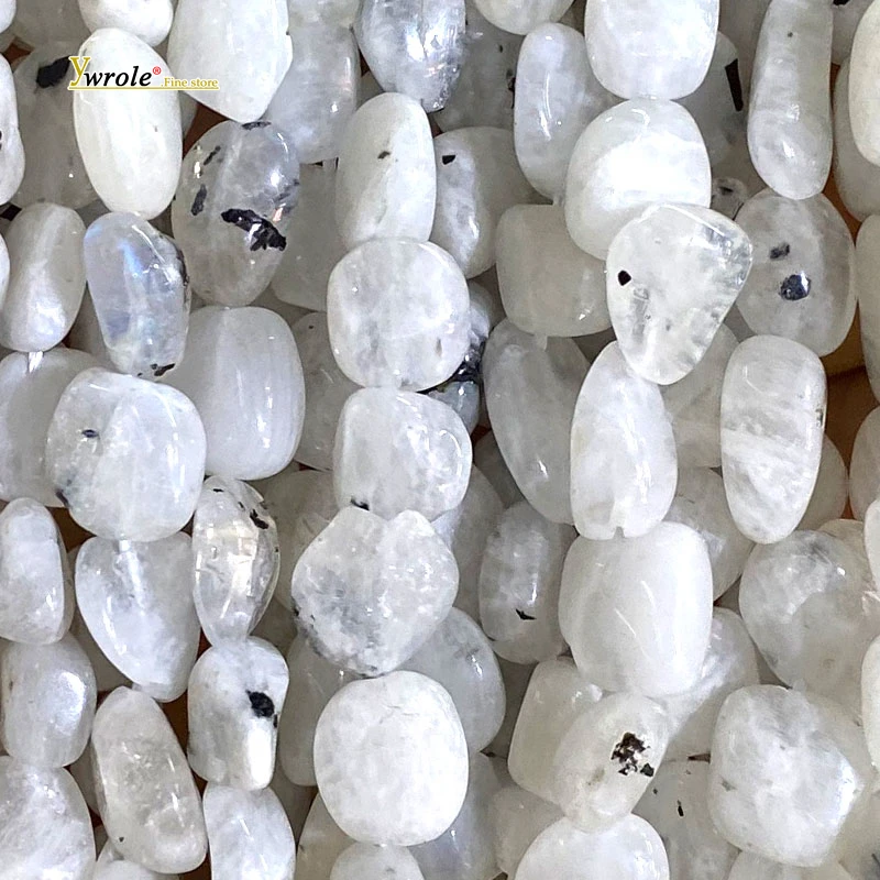 8-10mm Irregular Natural Gemstone Spotted Blue Moonstone Spacer Beads for Jewelry Making Diy Bracelet Charms Accessories 15''