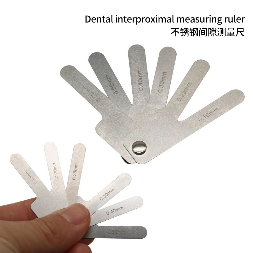 Dental Interproximal Measuring Ruler Measure Tooth Gap Stainless Steel Orthodontic Treatment