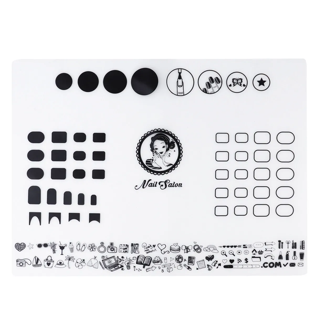 

Silicone Nail Art Stamping 20X30Cm Flexible Manicure Practice Pad For Glitter Decals Design Guide Manicure