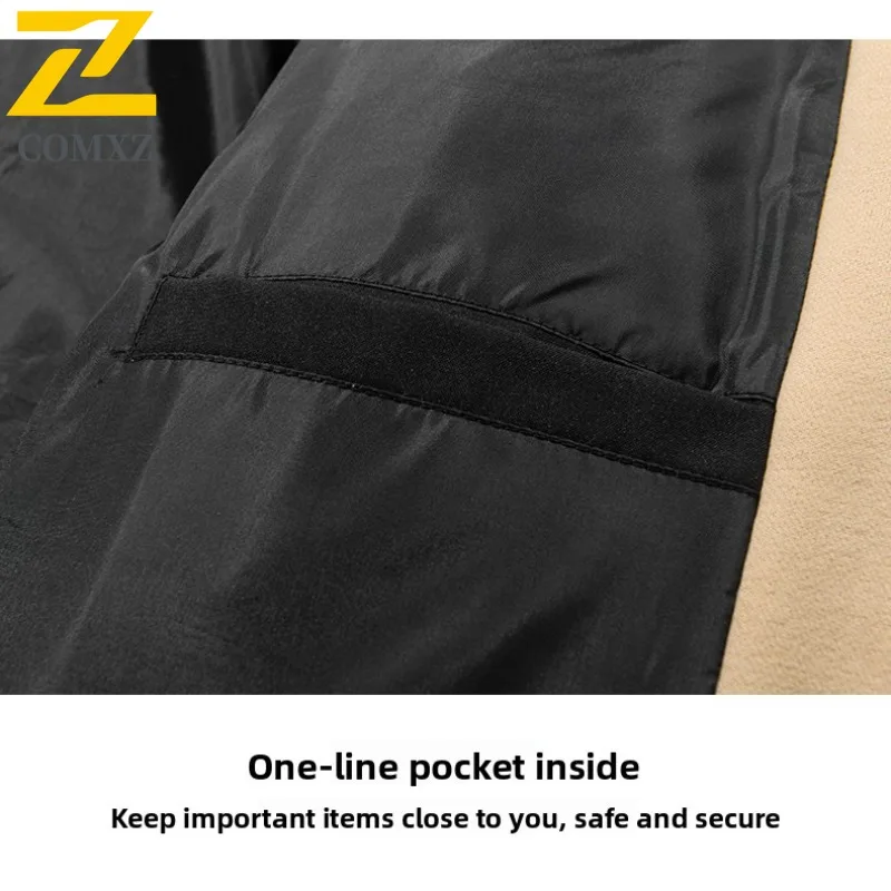 COMXZ Winter Couple Cotton Coat Casual Puffer Jacket Thick Color Block Fake Two Piece Hooded Men Quilted lightweight windbreaker