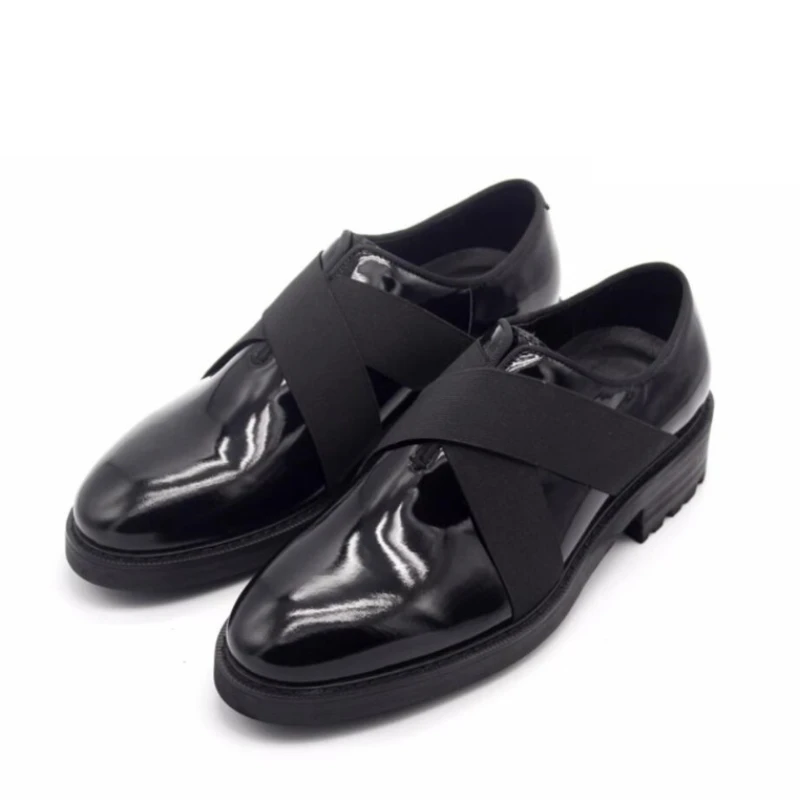 British Style Men Casual Business Shoes Genuine Leather Cross-tied Black Dress Party Shoes Youth Wedding Shoes Mocasines Loafers