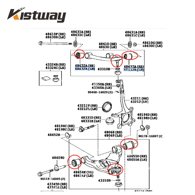 12PCS Front Control Arm Bushing Kit For Toyota LAND CRUISER PRADO 2700 4000 3400 GRJ120 GRJ150 For LEXUS GX400 GX460