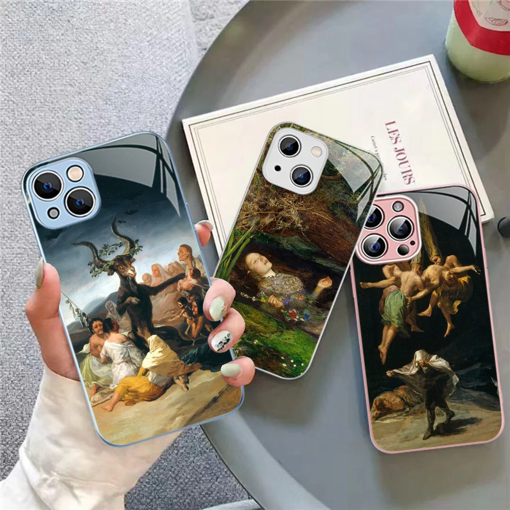 Spain Francisco Goya Art Phone Case Tempered Glass For iphone 14 13 12 11 Pro Mini XS MAX 14Plus X XS XR Cover