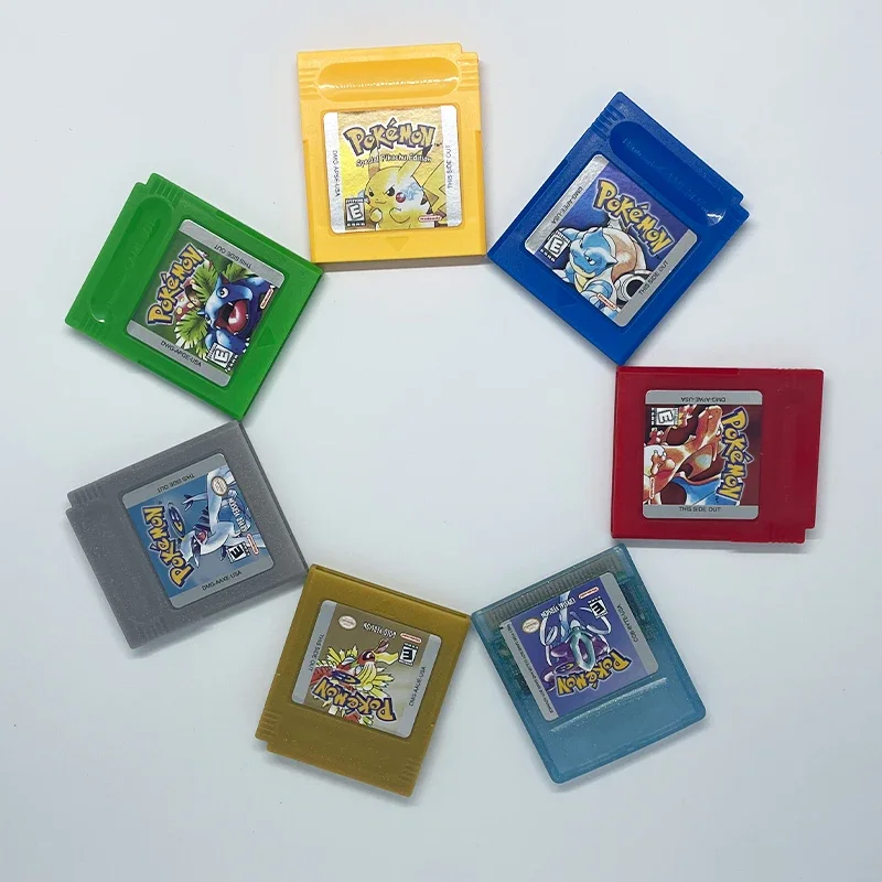 Cartouche de jeu POEllsimplifié GB GBC/GBA, 16 bits, carte de console de jeu vidéo, bleu, or, vert, rouge, argent, jaune, multilingue, anglais