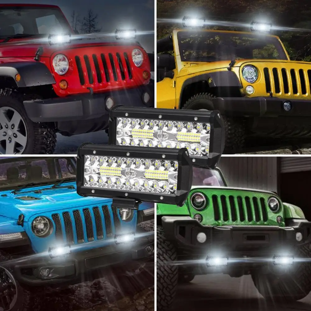 for Wrangler Raptor Jeep off-road 7-inch Led light bar 120W 4 rows of energy-saving working lights waterproof fog lamps