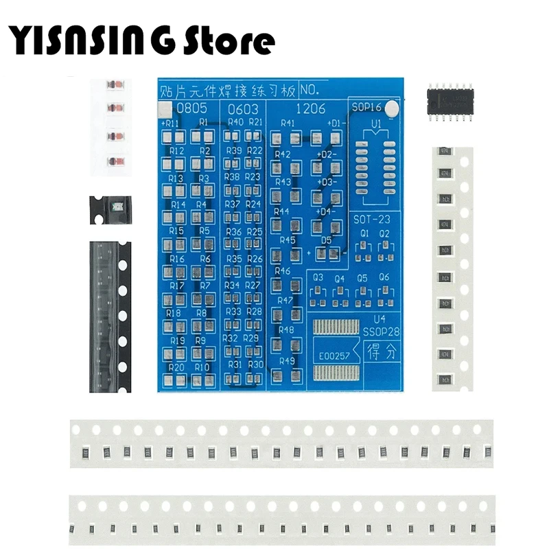 DIY Circuit Board PCB SMT SMD Soldering Practice Board DIY Kit Fanny Skill Training Electronic Suit 77PCS components