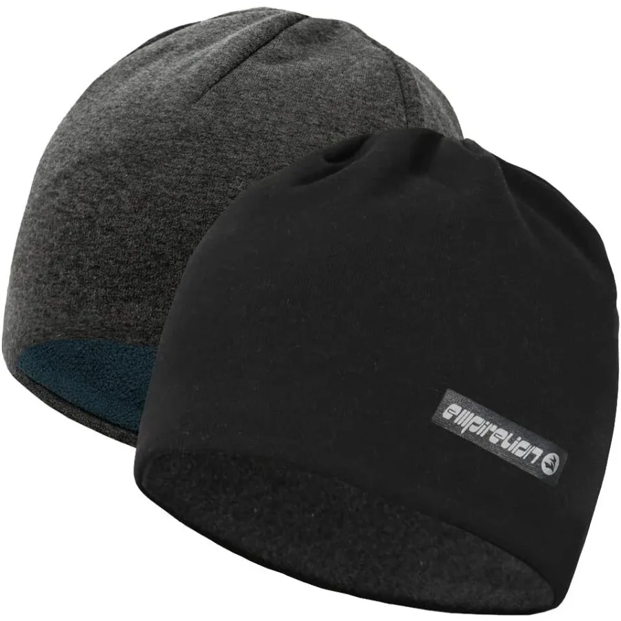 

EMPIRELION Softshell Winter Fleece Lined Beanie Hats 9" Running Skull Cap Thermal Tactical Watch Cap Men Women