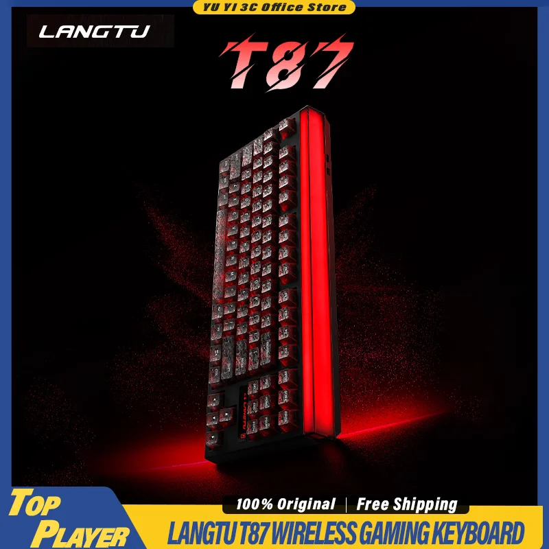 

Беспроводная игровая клавиатура LANGTU T87 TKL с карбоновыми кейкапами, двойной частотой опроса 8 кГц, аккумулятором 12000 мАч, беспроводным подключением 2.4G, поддержкой Gasket, SOCD, TGL, MT