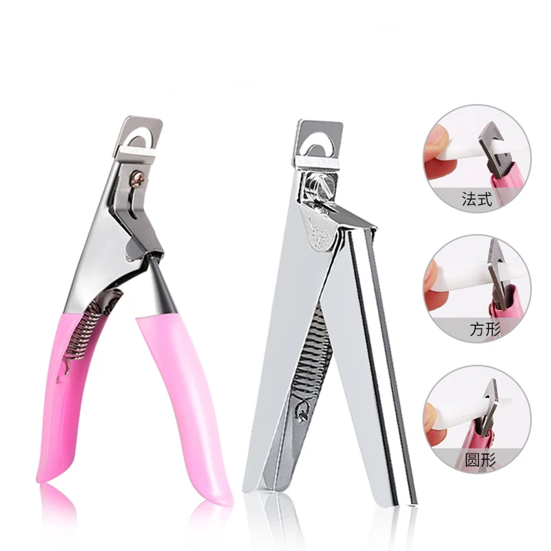 U-Shaped Francês Falso Nail Scissors, Pontas De Acrílico, Cápsulas, Cortador, Cortador De Unhas, Unha Falsa Profissional, Ferramentas De Manicure