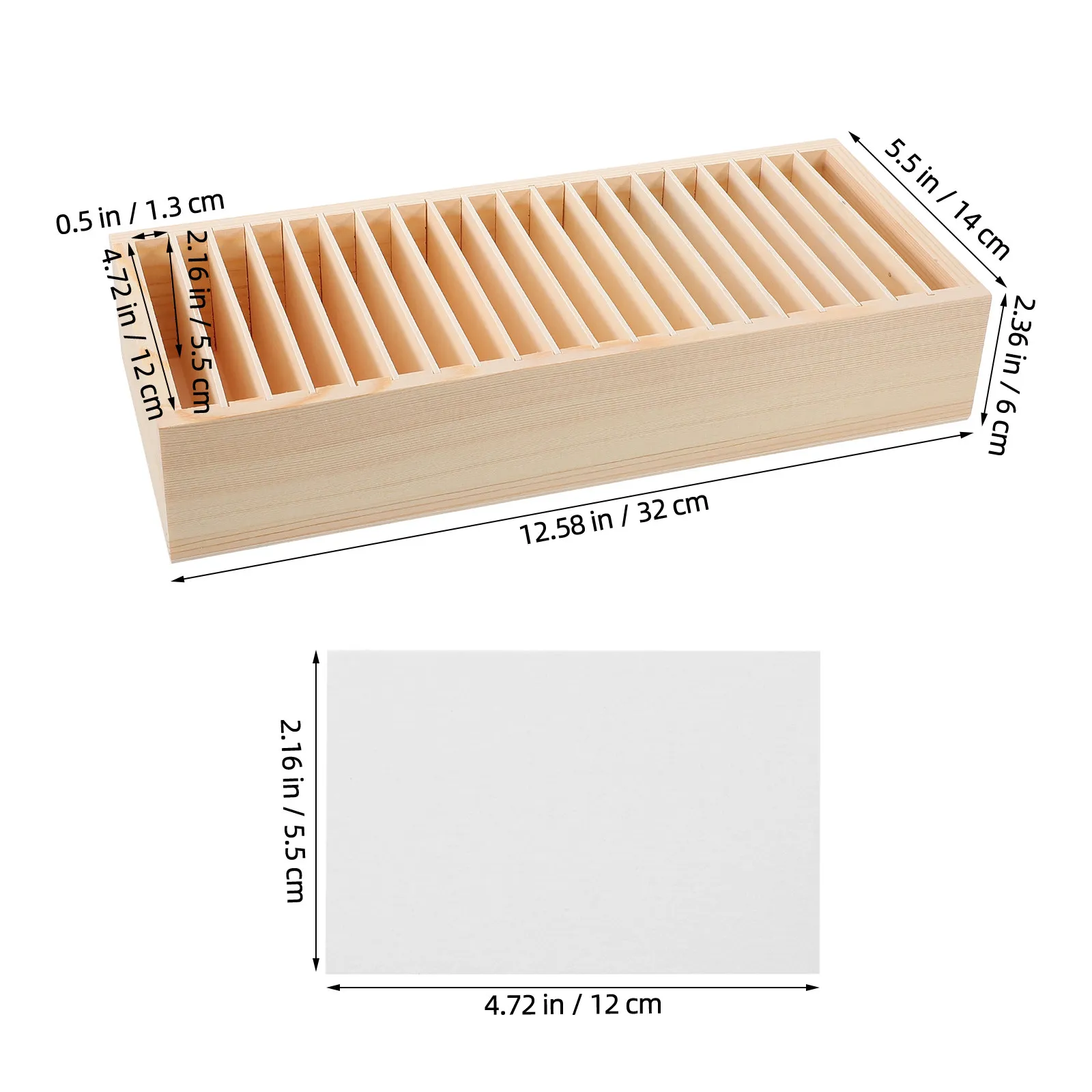 1Pcs Wooden Card Storage Box Organizer Detachable Compartment Name Cards Compact Desktop Home Office Business
