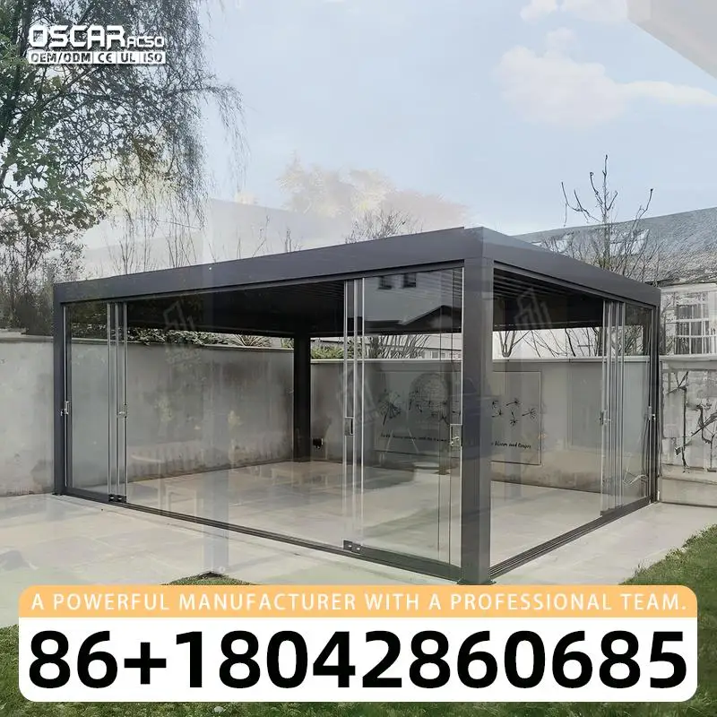 Outdoor Waterproof Aluminum Bioclimatic Pergola for Garden Patio Yard with Shelter and Ventilation Features Innovative Stylish p