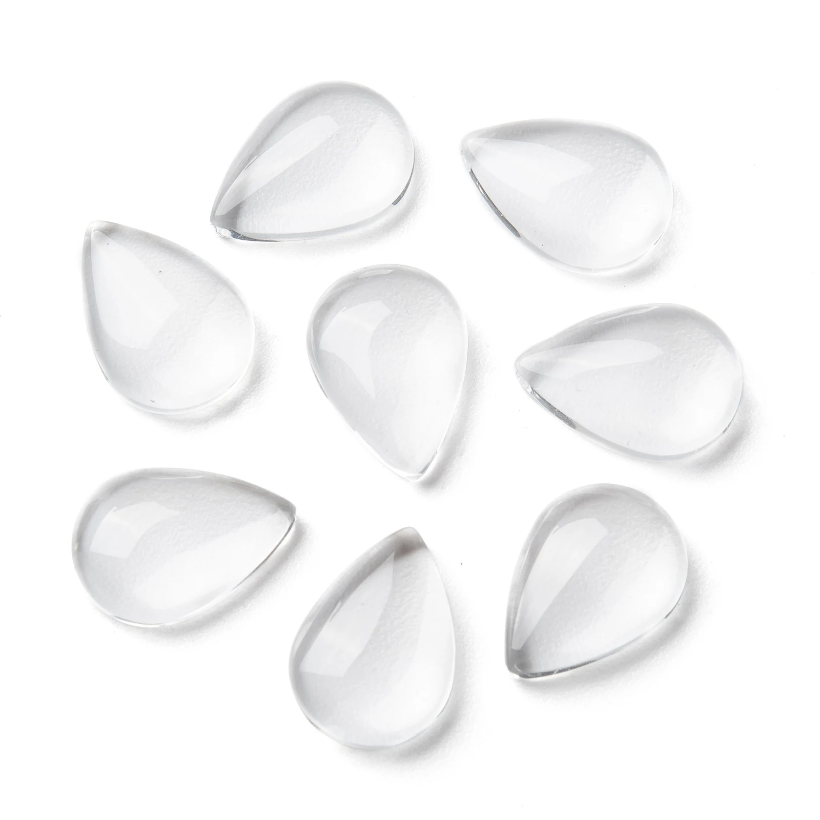 

200pcs 14x10mm 18x13mm 25x18mm Water Drop Flat Back Clear Glass Cabochon for DIY Jewelry Making Findings