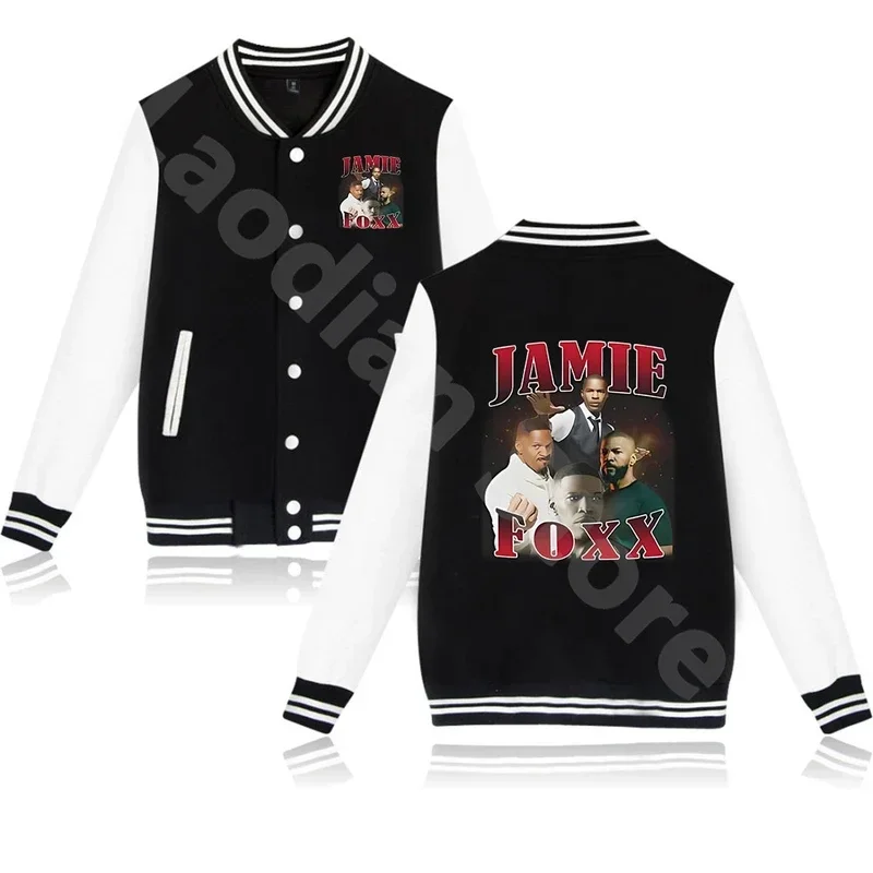 

Jamie Foxx baseball jacket fashion vintage longsleeve women men streetwear jackets Harajuku baseball uniform vintage clothes