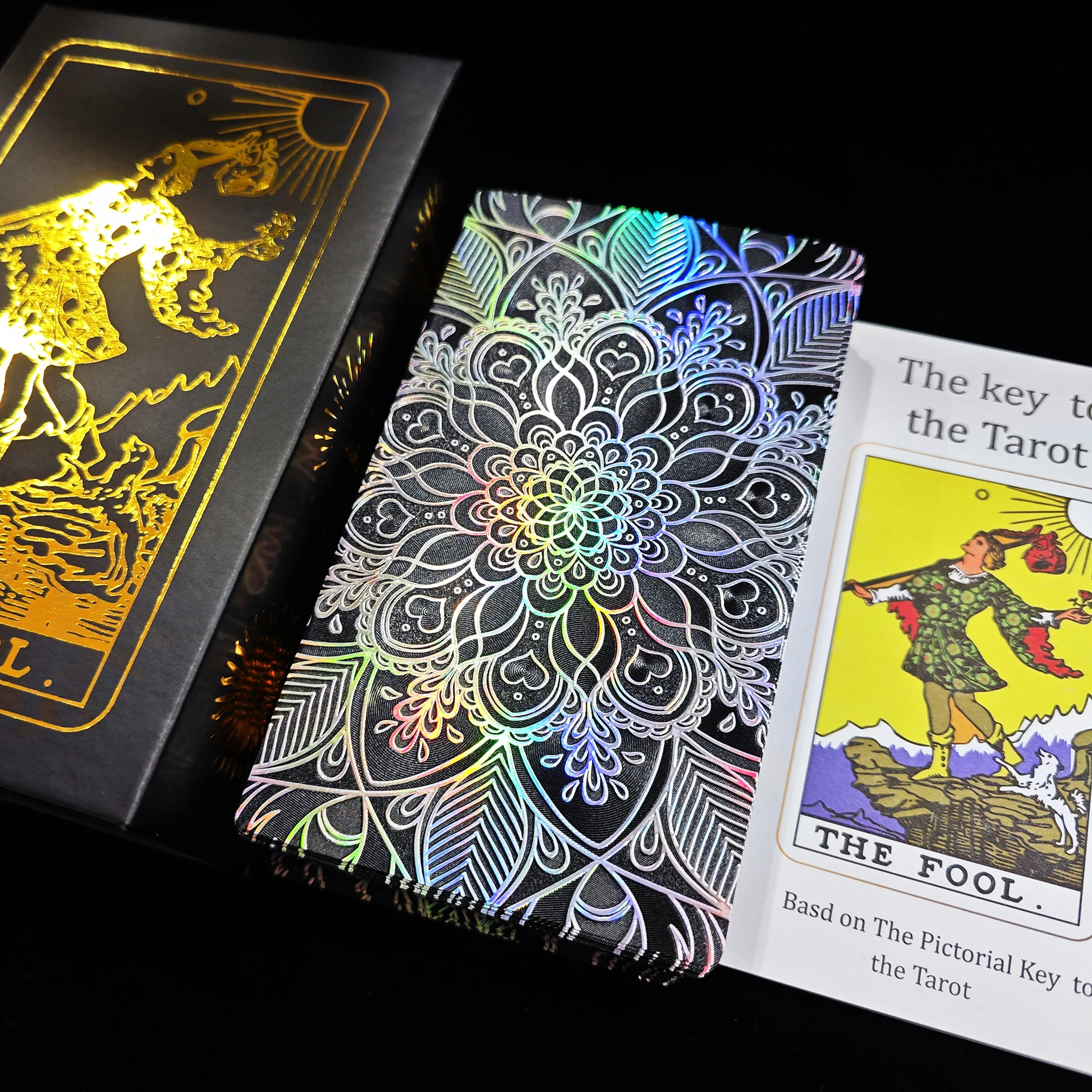 Silver Retro Tarot Cards Deck with Guidebook Suitable for beginners, Portable Fortune Telling Game, Elegant Card Design
