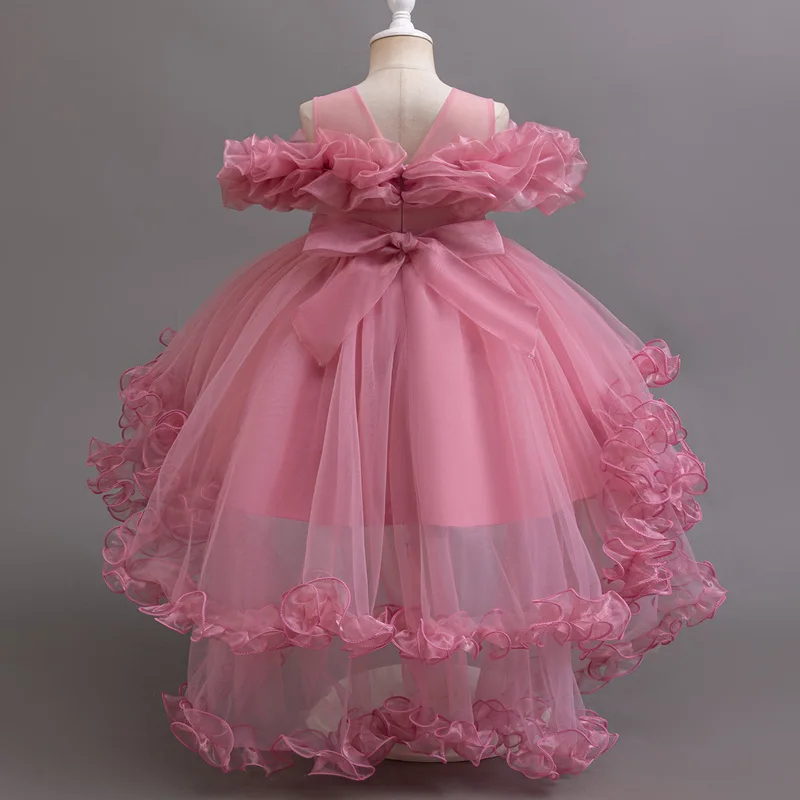 Girl Flower Princess Sequins Baby Wedding Christmas Party Tail Dress Birthday Party Wedding Flower Girl Sweet and Cute Dress