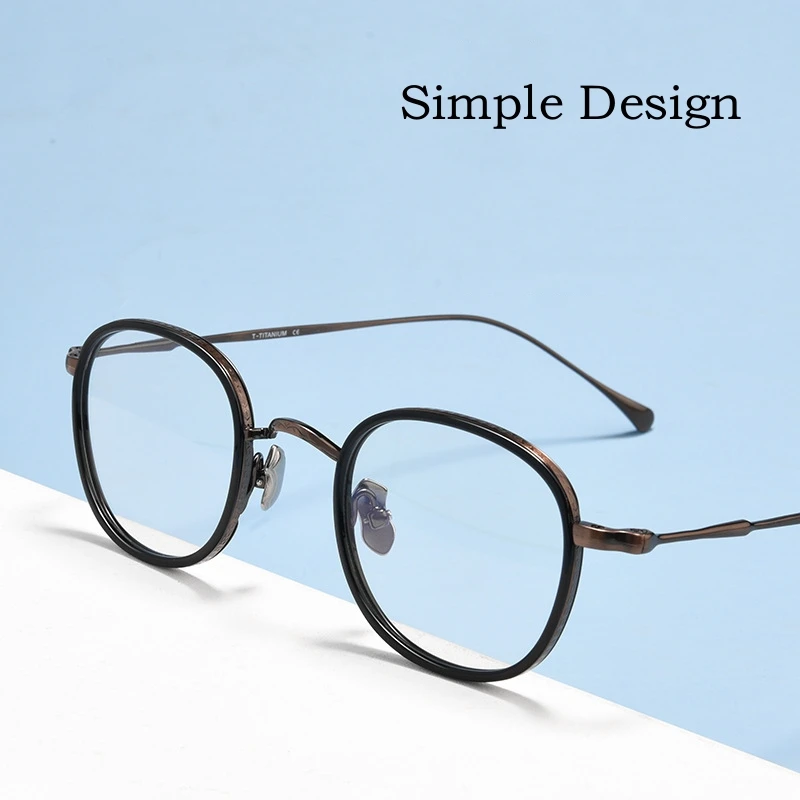 OLLYMURS Новая мода Роскошные очки из чистого титана Ретро круглая оптическая оправа для очков по рецепту для мужчин и женщин KMN137