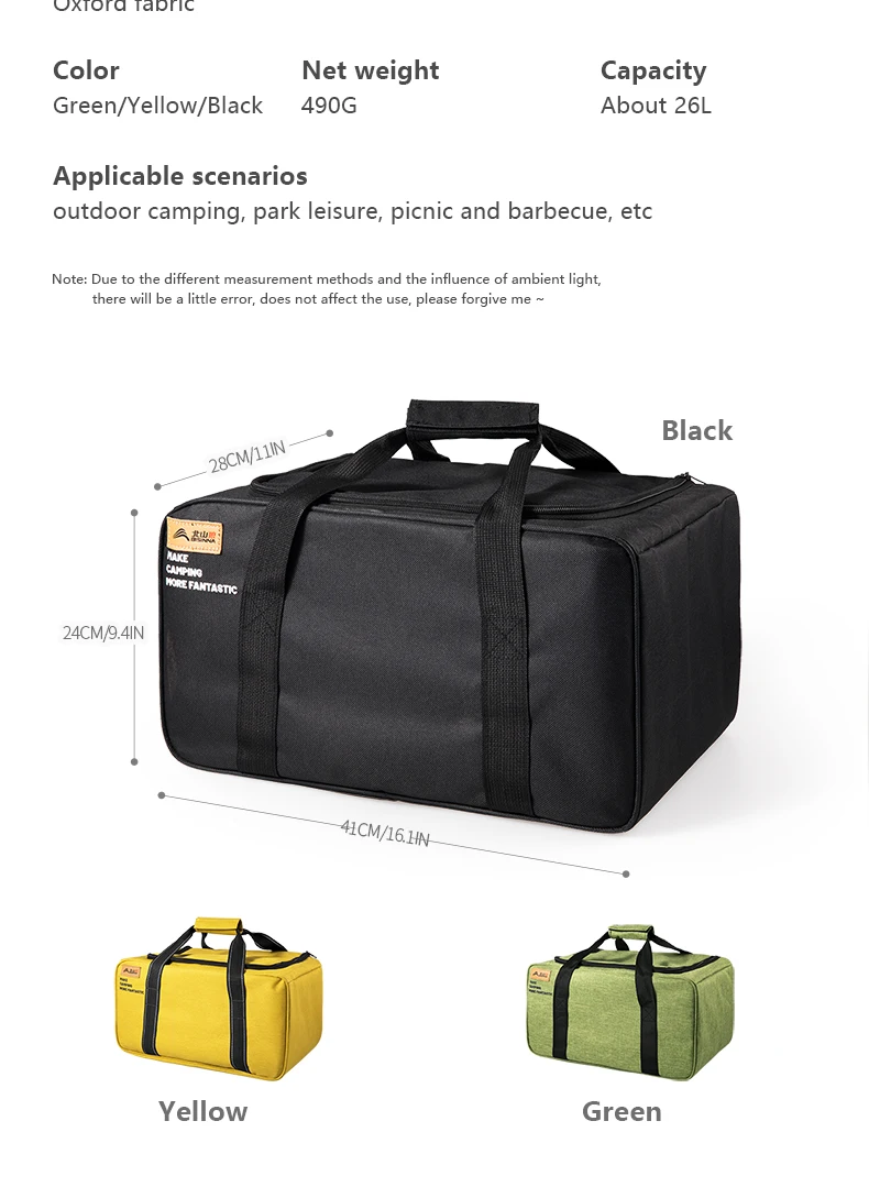 BISINNA Outdoor-Campingtasche, 26 l/30 l/42 l, faltbare Aufbewahrungstasche für Gastanks, Picknick-Kochgeschirrbehälter, Campingzubehör, verstellbare Trennwand – Detail 9