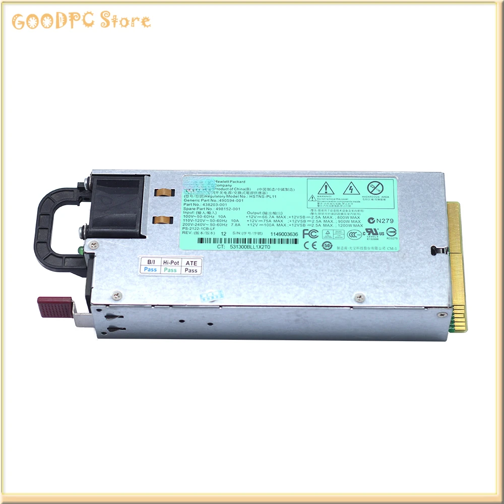 

Original 1200W HSTNS-PL11 498152-001 490594-001 438203-001 Server Power Supply PSU for HP DL580G6 G7 Switching Power Adapter