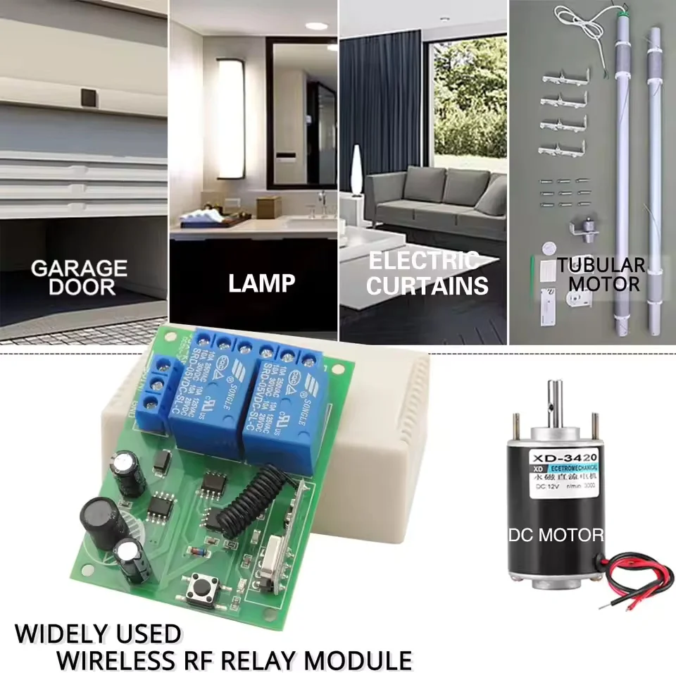 433Mhz DC 12V 10A Remote Control Wireless Switch Relay Receiver Mini Module Remote Control Universal for Gate LED Garage Door