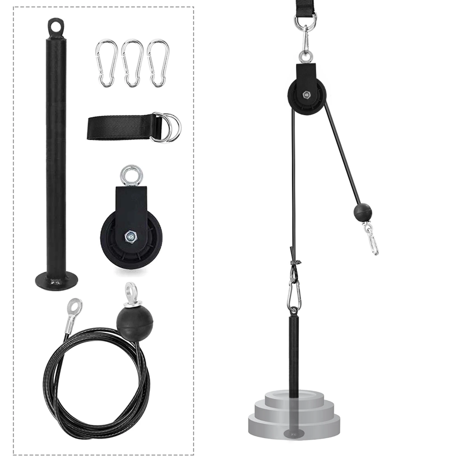 Pulley Cable Machine Attachment System Loading Pin 360 Degree Rotation Fitness Arm Biceps Triceps Strength Training Home Gym