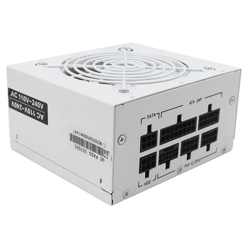SFX 750W White Power Supply Full-Modular ATX3.0 PCIE5.0 For Mini ITX Chassis Small Computer Case 110v/220V Input