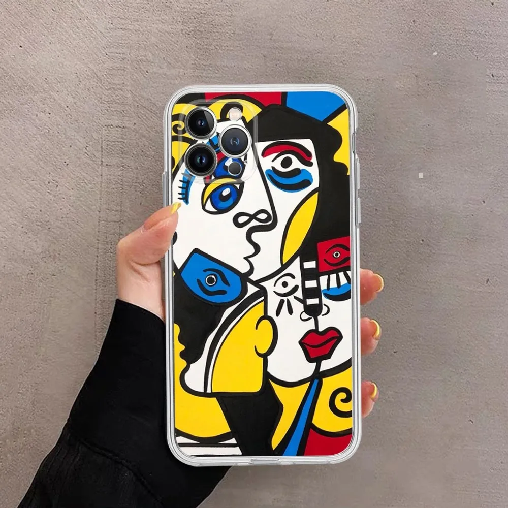 Abstract Vintage Painting Pablo Picasso Phone Case For IPhone 16 15 14 13 12 Mini 11 Pro XS Max X XR SE 6 7 8 Plus Soft Silicone