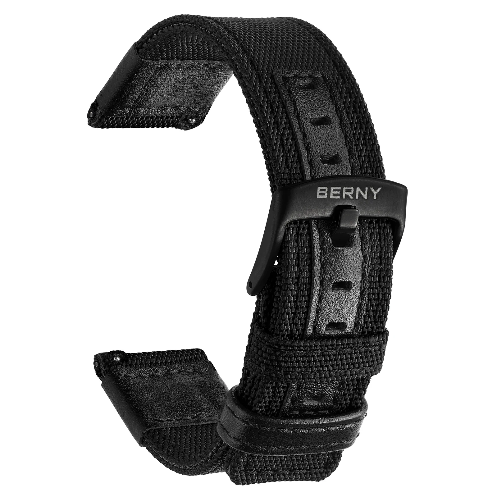 BERNY 20/22 mm Nylon-Uhrenarmband, atmungsaktiv, Sport-Uhrenarmbänder, gewebtes Nylon-Armband, Haltbarkeit, Stahlschnalle, werkzeugloses Uhrenarmband