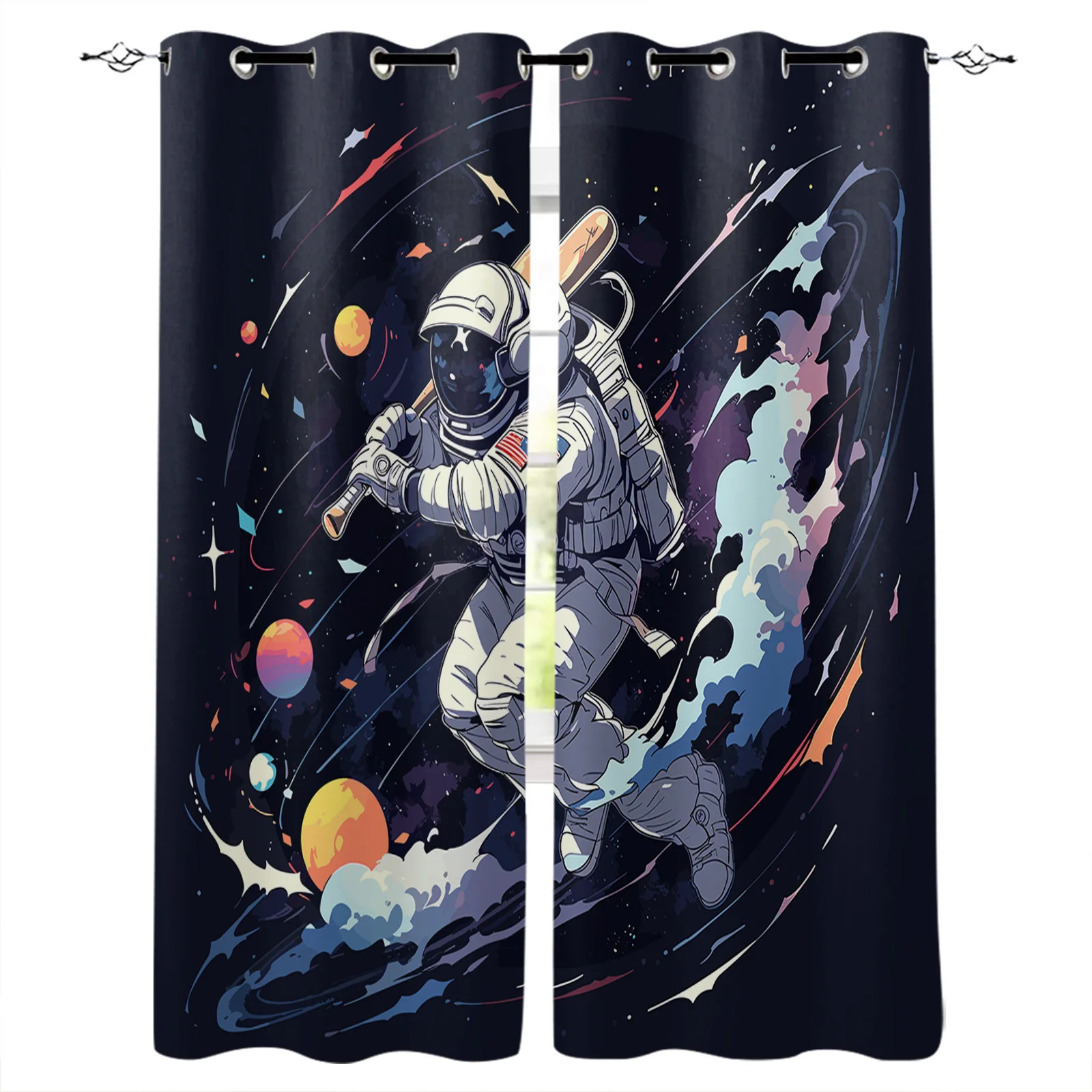 Sports Style Football And Basketball Curtains For Windows Drapes Modern Printing Curtain For Living Room Bedroom