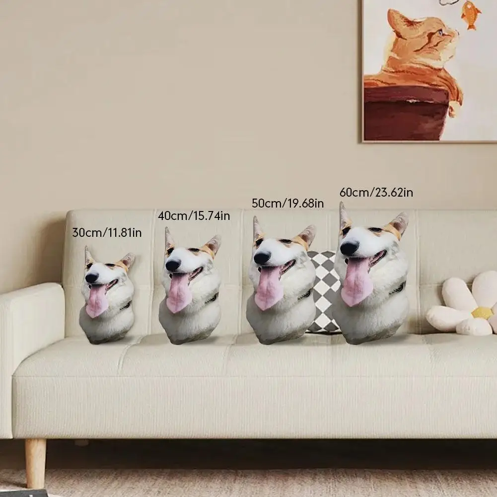 Personalized Photo DIY Ugly Pillow Customized Special-Shaped 3D Cat Dog Pet Character Long Backrest Pillow Doll Sofa Kids Gifts