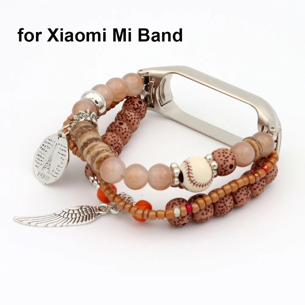 

Women Dressy Watch Bracelet Mi Band 8 7 3 4 5 6 Bands Strap Replacement for Xiaomi Wristband Accessories Jewelry Dressy Beaded