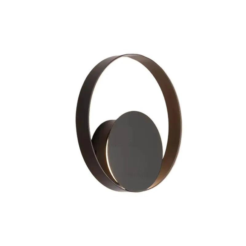 

Modern Dasmani Metal Round Sconce Led Wall Lamp Cafe Bar Living Bedroom Bedside White Black Iron Ring Lighting