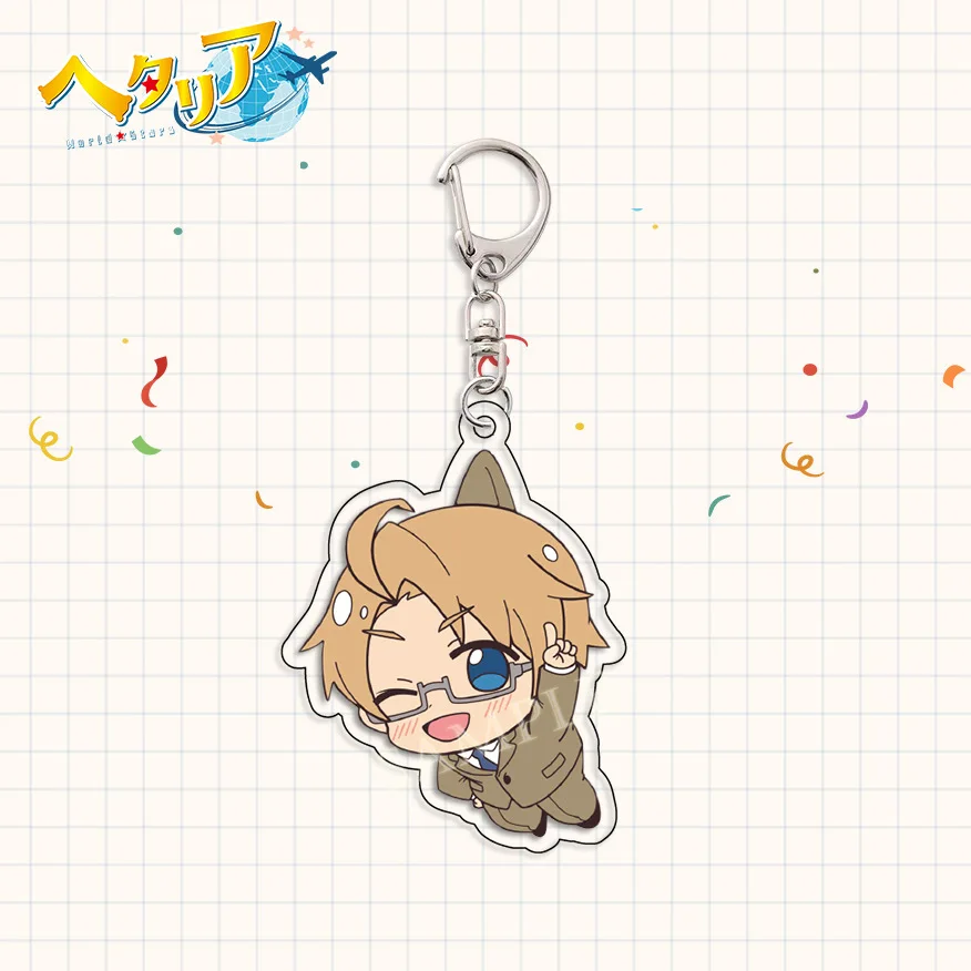 Anime Hetalia: Axis Powers Q Version Figure Feliciano Vargas Ludwig Arthur Kirkland Acrylic Keychains Cute Bag Pendant Decor Toy