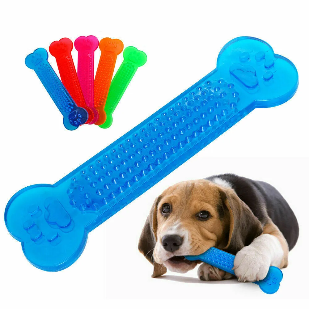 Pet Dog Chew Toys Rubber Bone Toy Aggressive Chewers Dog Toothbrush Doggy Puppy Dental Teeth Care For Dog Pet Accessories