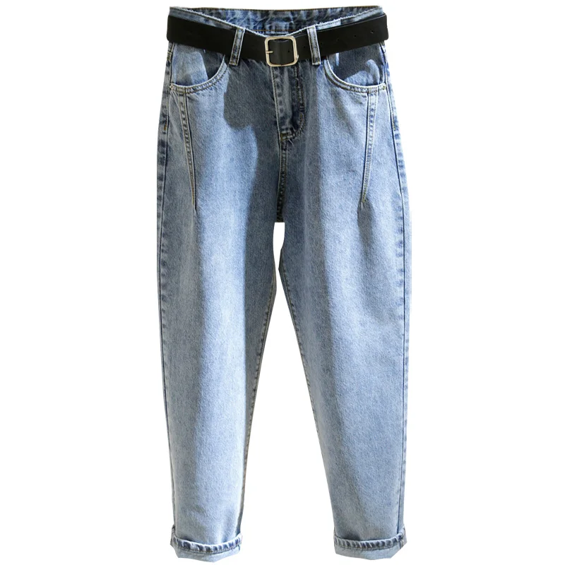 Women Jeans Blue Washed Loose Casual Denim Pants Large Size S-5XL Harem Pants Female Versatile Baggy Trousers