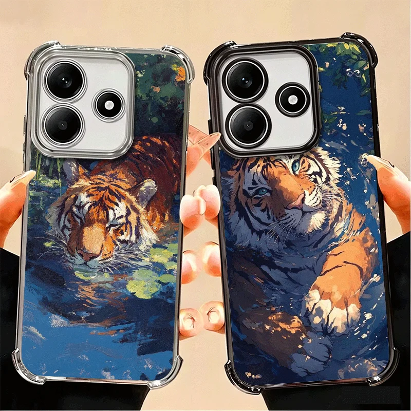 Superior Tiger Pattern Art Soft Phone Case For Xiaomi Poco X7 X8 Pro Max X6 X5 X3 F8 Ultra F7 M8 M7 M5S Redmi 15C 15A 15 14C 13C