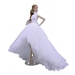Long Tail Wedding Dress White Blue Fashion Wear Kawaii Items Kids Toys Fast Shipping Things Accessories For Girls DIY Girl Game